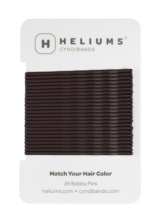 HELIUMS-Extra Long 2.5 Inch Wavy Bobby Pins - 24 Count - Dark Brown