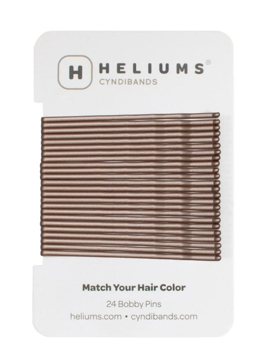 HELIUMS-Extra Long 2.5 Inch Wavy Bobby Pins - 24 Count - Light Brown