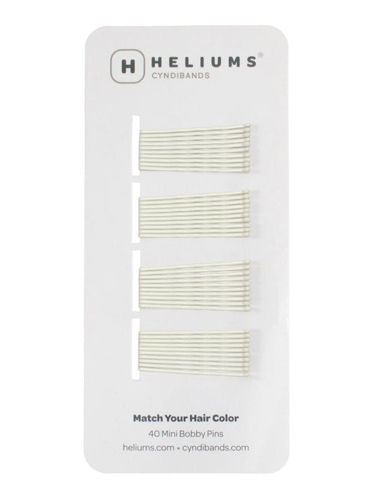 Heliums Mini Bobby Pins - 40 Pack, 1.5 Inch Small Hair Pins - White