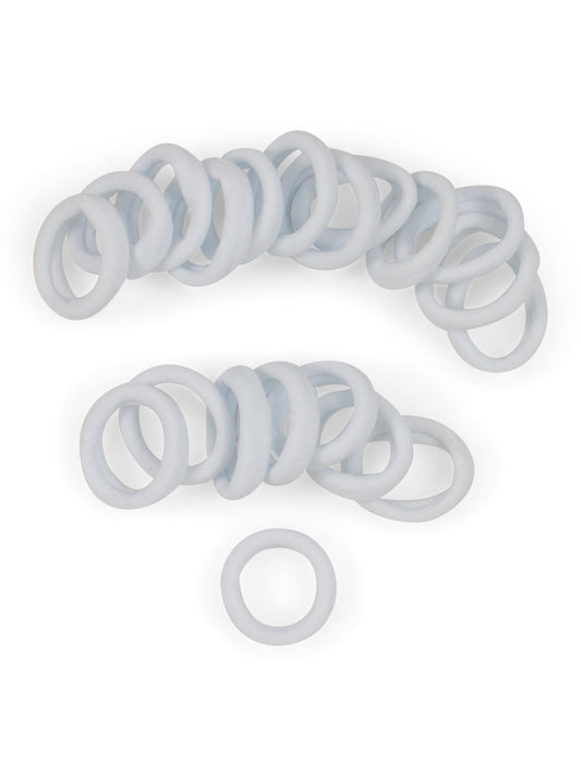Heliums Small Seamless Hair Ties - 1 Inch Ponytail Holders - 30 Count - White