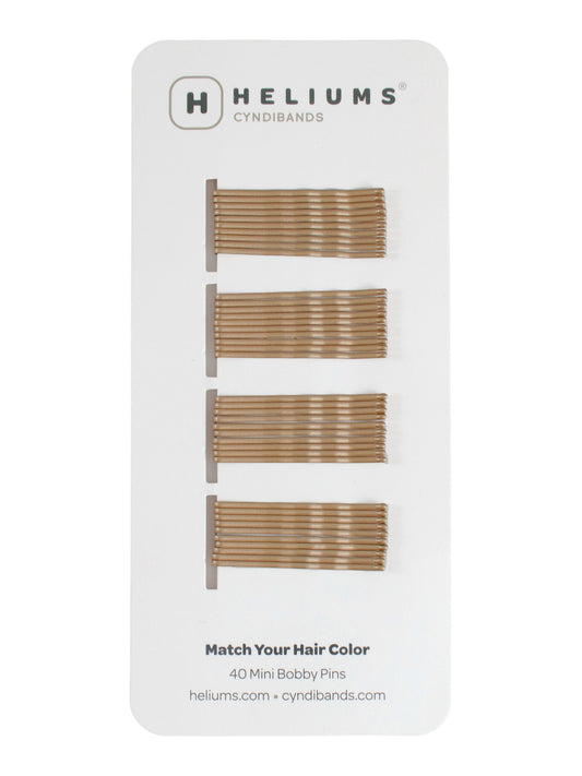 Heliums Mini Bobby Pins - 40 Pack, 1.5 Inch Small Hair Pins - Dark Blonde