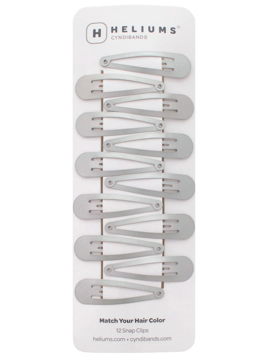 2 Inch Snap Clips Metal Barrettes - 12 Count - Silver Grey