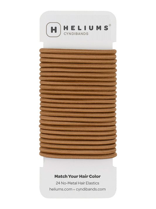 Heliums-4mm Hair Ties - 1.75 Inch Elastics - 24 Count - Dark Golden Blonde