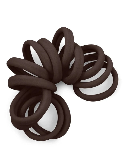 Seamless Hair Ties - Gentle Hold - 12 Count - Dark Brown