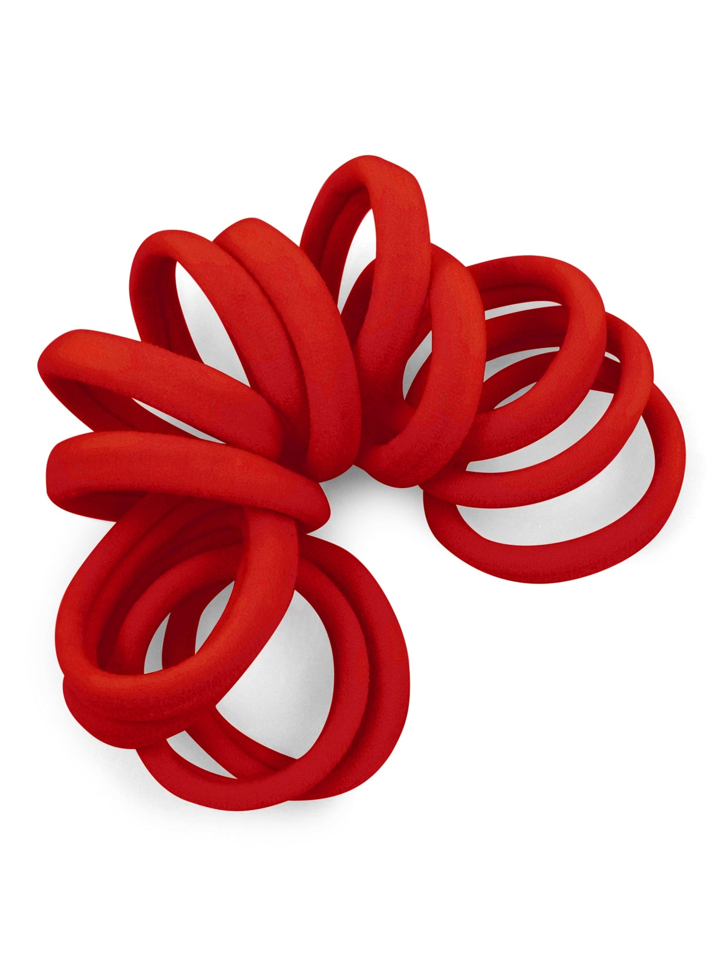 Seamless Hair Ties - Gentle Hold - 12 Count - Red
