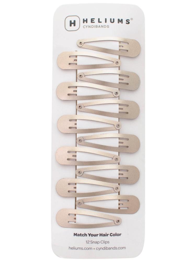 heliums-2 Inch Snap Clips Metal Barrettes - 12 Count - Ash Blonde