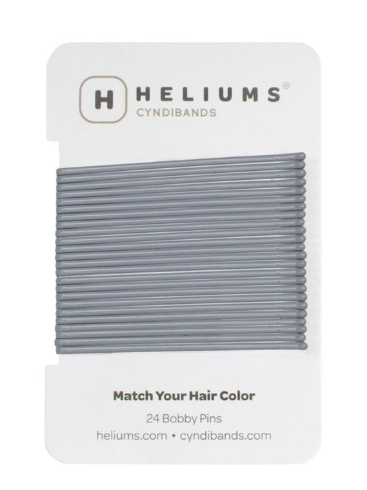 heliums-Extra Long Flat Enamel Bobby Pins - 2.5 Inch Hair Pins - Gray