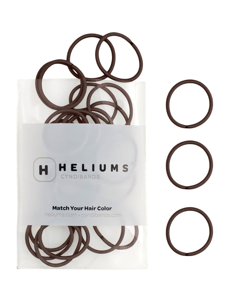 heliums-Small Hair Ties - 2mm Mini Hair Elastics - Dark Brown