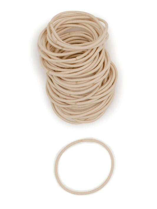 www.heliums.com-Thin 2mm Hair Ties - 1.75 Inch Elastics - 40 Count - Beige Blonde