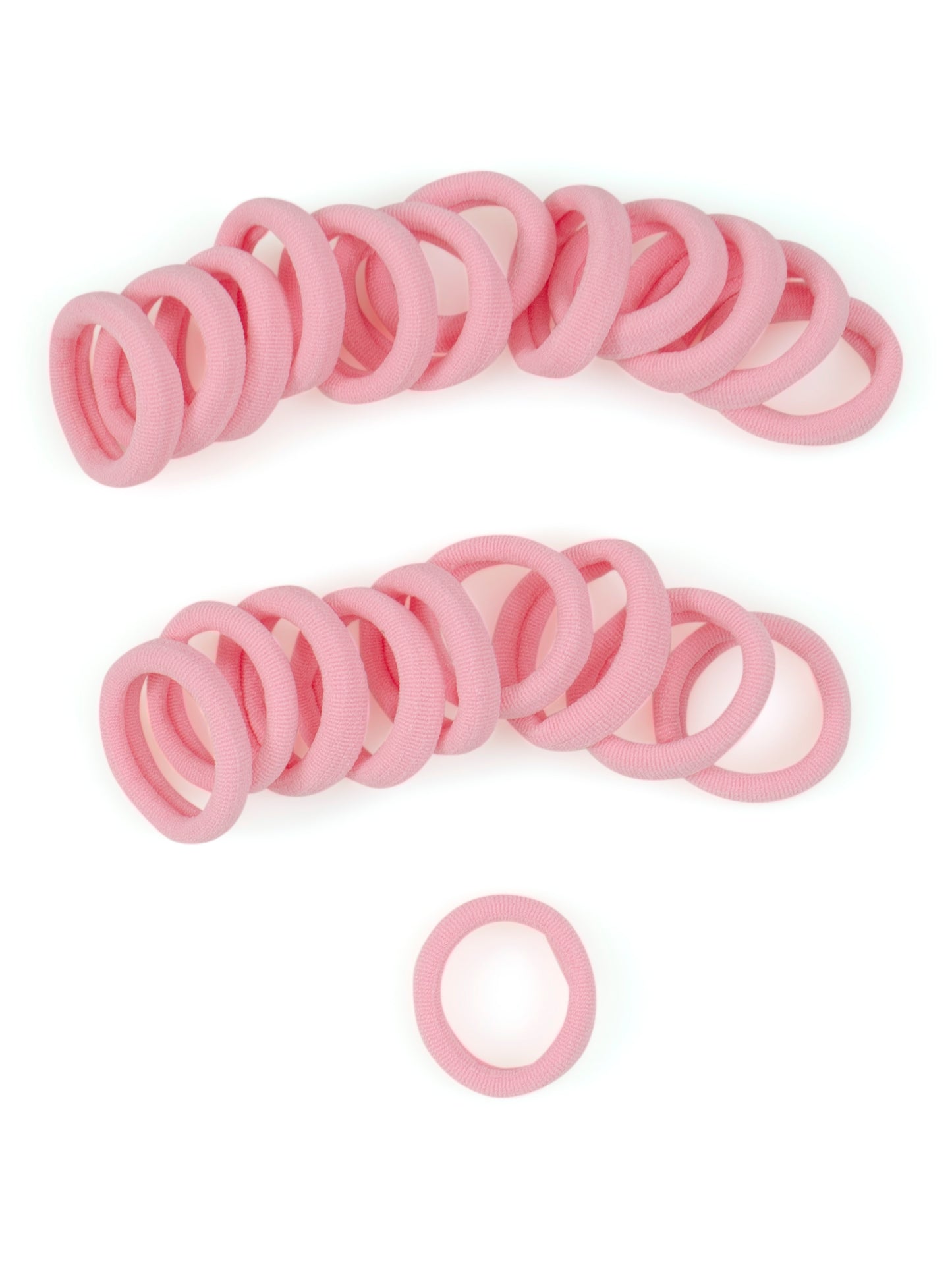 Heliums Small Seamless Hair Ties - 1 Inch Ponytail Holders - 30 Count - Light Pink